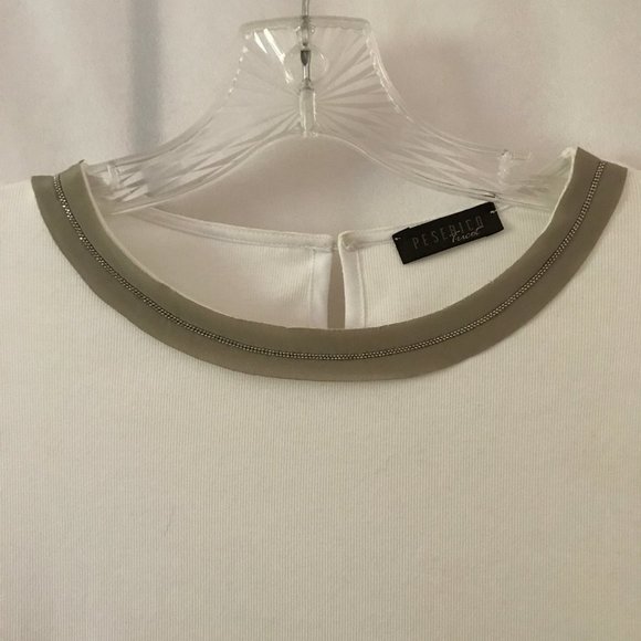 Peserico White Ribbed Knit Long Sleeve Top - Picture 3 of 6